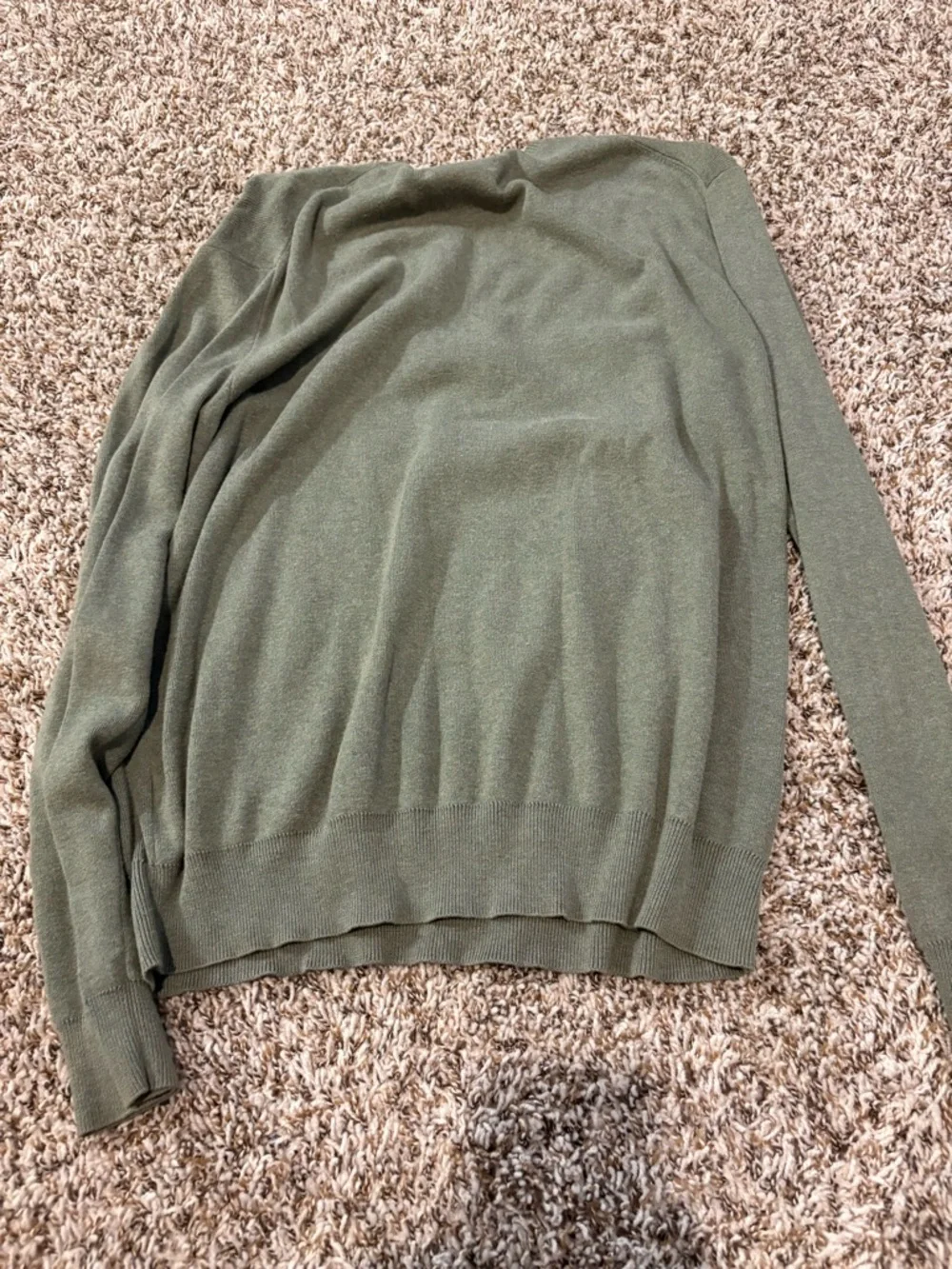 Polo Ralph Lauren Olive V-Neck Cotton Sweater size m - Picture 4 of 5